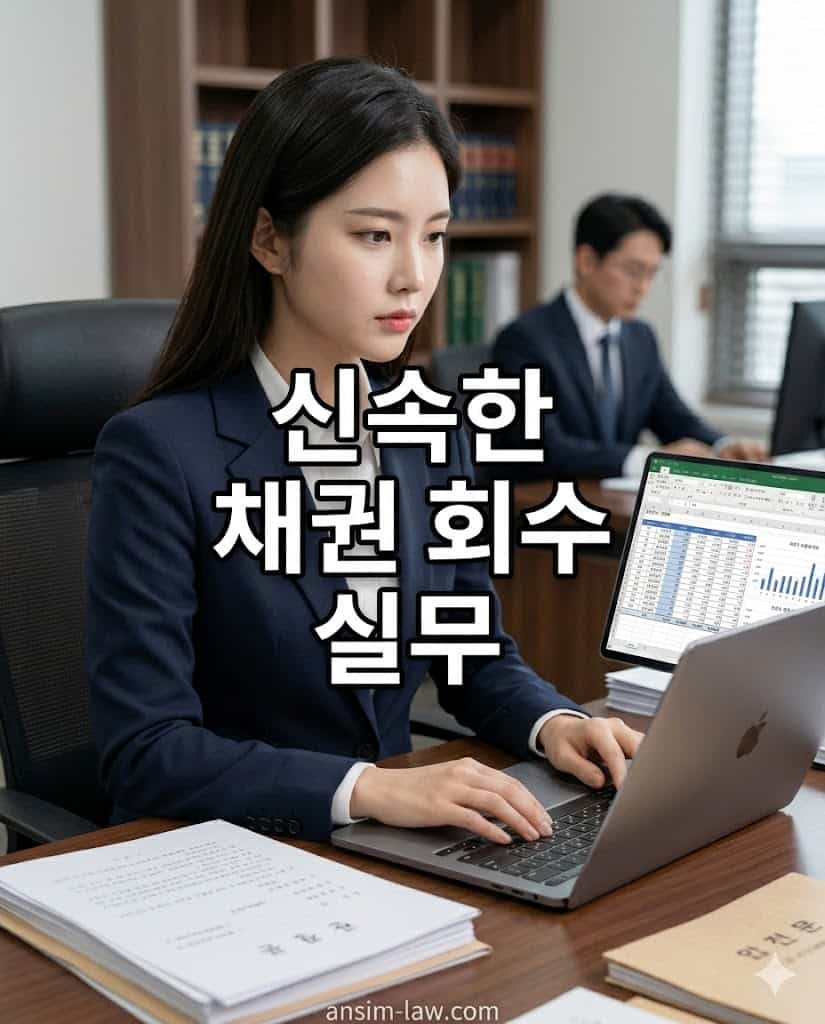 전문 법무사가 채무자의 자산 포트폴리오를 분석하여 강제집행을 준비하는 모습.