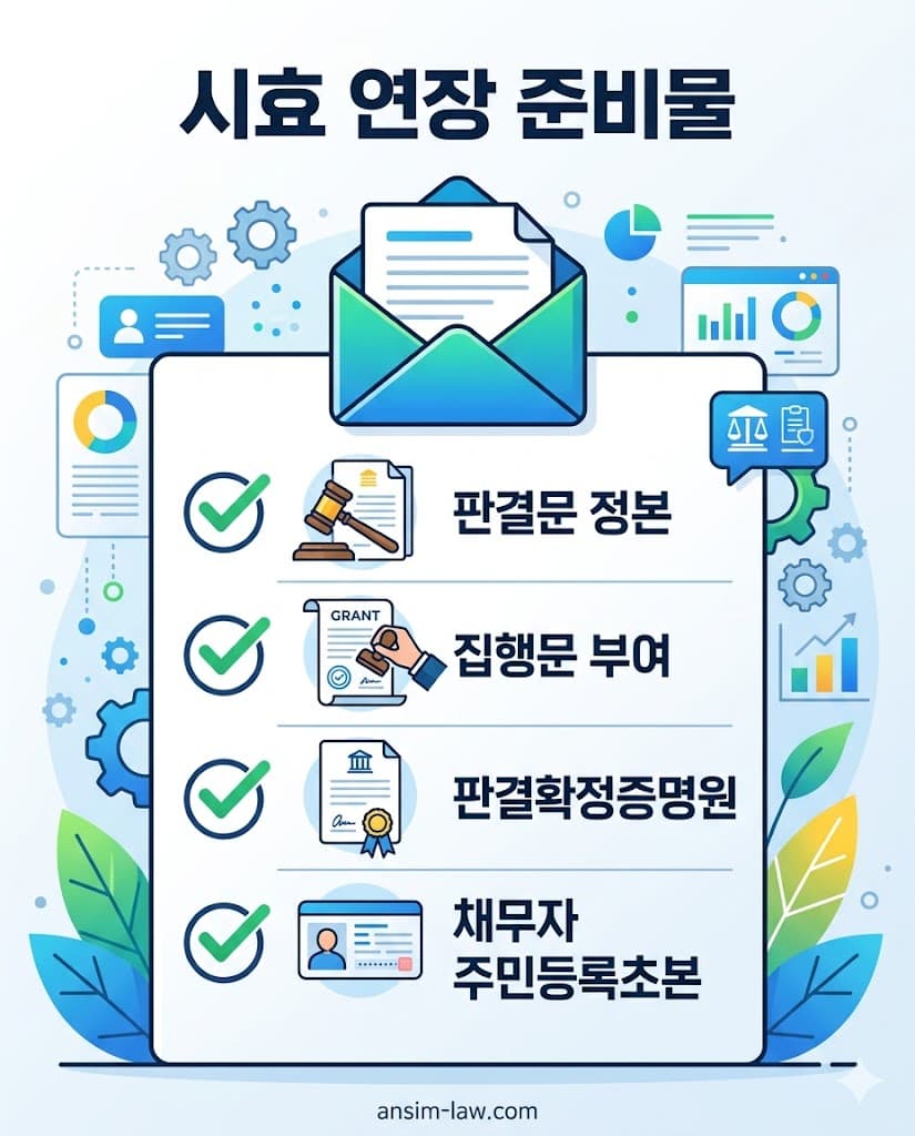 시효 연장 소송 접수 시 반드시 준비해야 하는 법원 발급 서류 체크리스트.