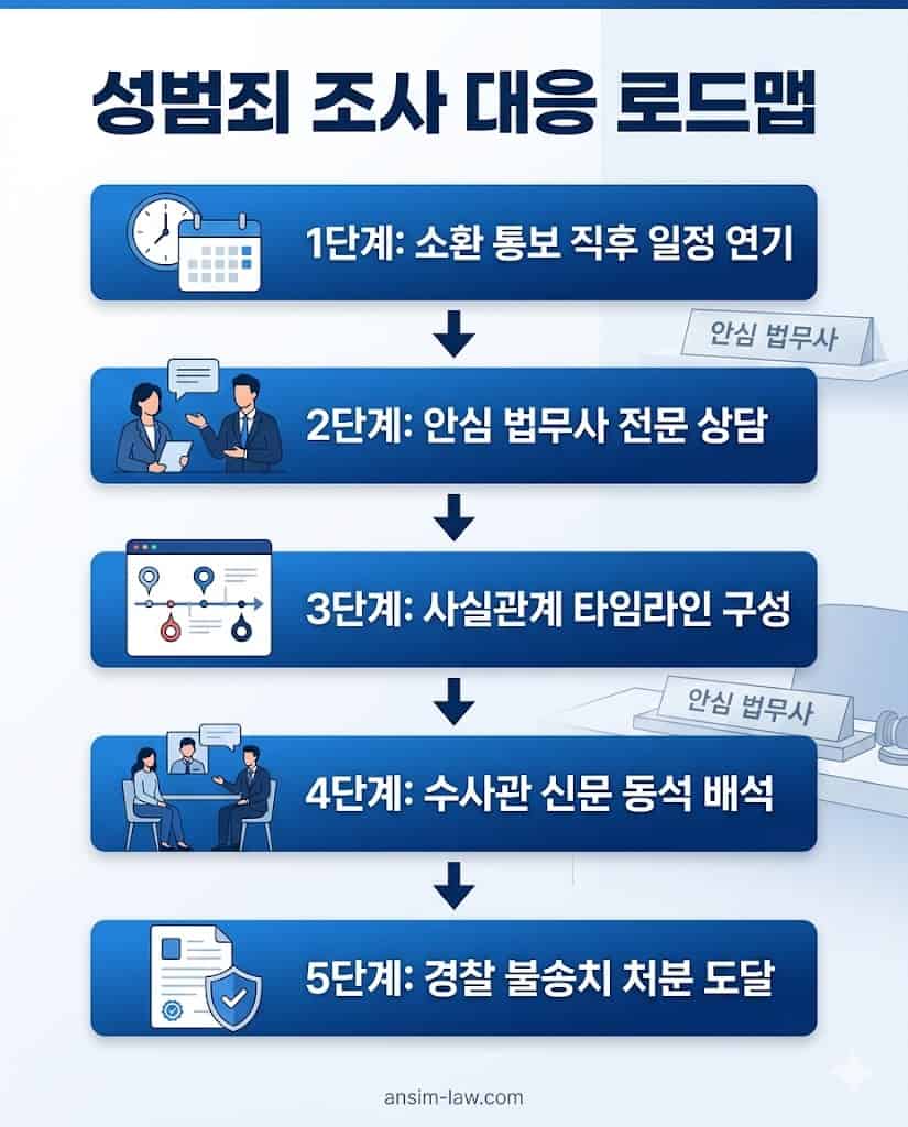 수사권 조율 환경에 맞춘 성범죄 피의자 조사 단계별 대응 로드맵 플로우차트 .