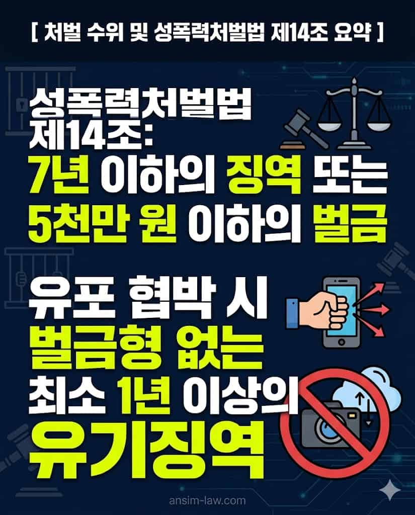 불법 촬영 및 무단 유포 협박 시 성폭력처벌법상 강력한 처벌 수위 요약
