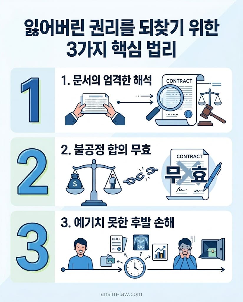 부제소 합의 무효 및 권리 구제를 위한 3가지 핵심 법리 요약 인포그래픽
