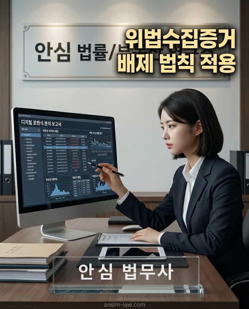 포렌식 증거의 절차적 위법성을 꼼꼼하게 분석하고 있는 안심 법무사의 업무 모습