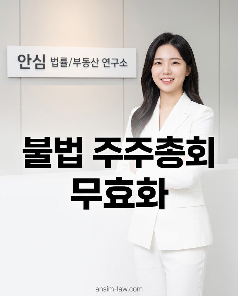 20대 여성 안심 법무사와 불법 주주총회 무효화 결의취소 소송 메인 타이틀
