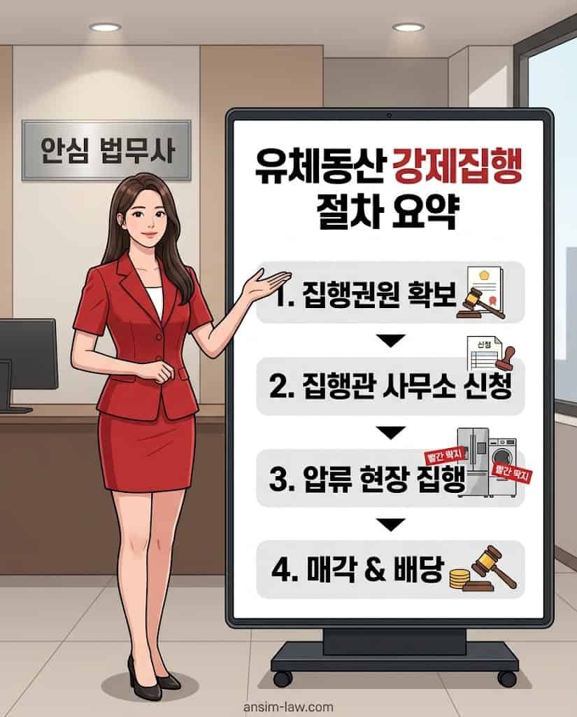 안심 법무사가 유체동산 압류 강제집행 절차 요약 설명