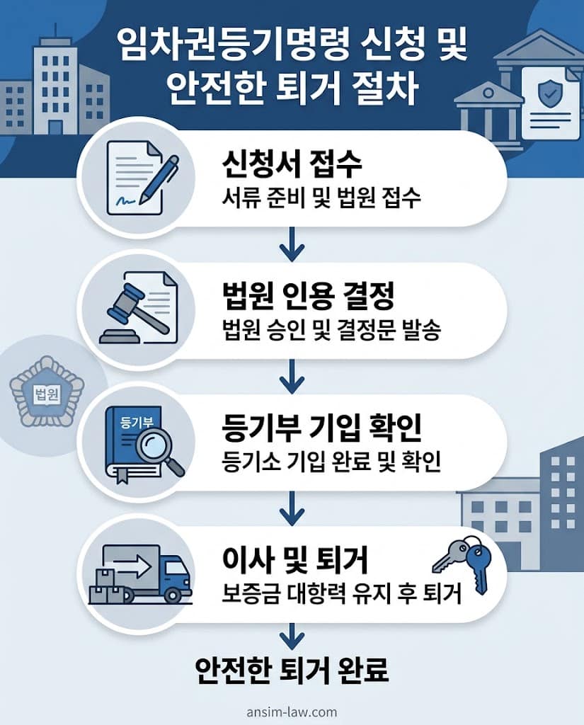 임차권등기명령 신청부터 이사까지의 안전한 법적 절차 플로우차트