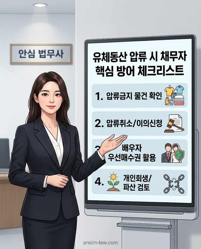 유체동산 압류 시 채무자 핵심 법적 방어 체크리스트