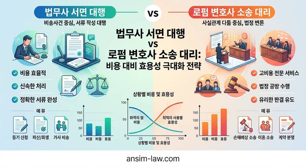 집행 서면 대행 법무사와 소송 대리 변호사의 전략적 직무 분담 기준