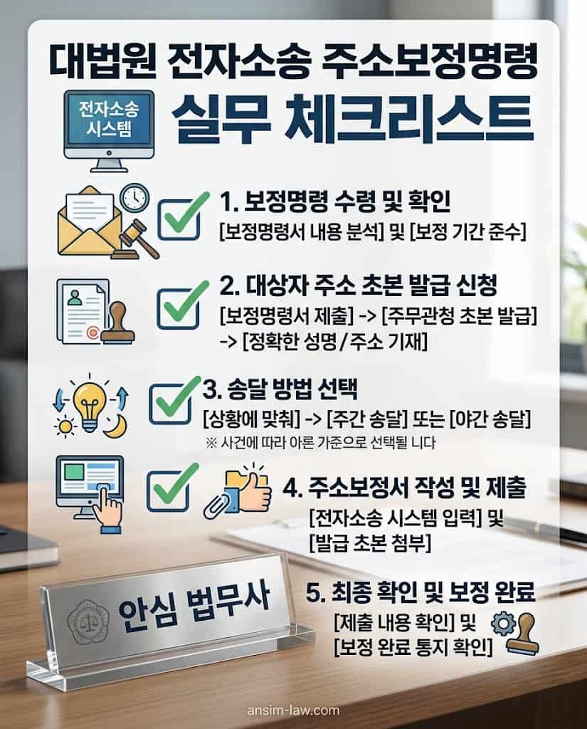 대법원 전자소송 주소보정명령 기민한 대응 및 서류 제출 체크리스트