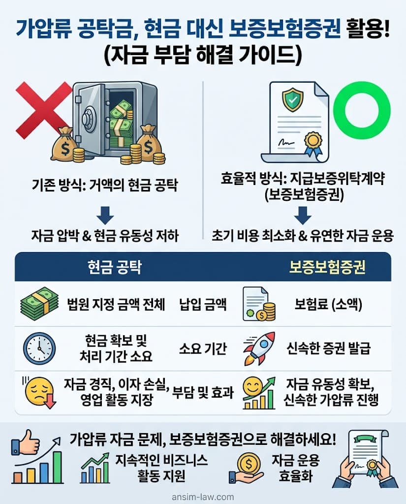가압류 현금 공탁을 대체하는 지급보증위탁계약 보증보험증권 활용법