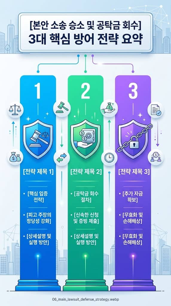 가압류 해방공탁 후 본안 소송 승소를 통한 공탁금 회수 청구권 방어 및 자금 최종 회수 전략 요약표