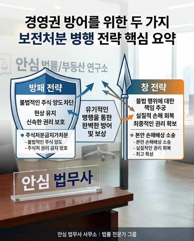 경영권 방어를 위한 주식처분금지가처분과 본안 소송 병행 전략 요약
