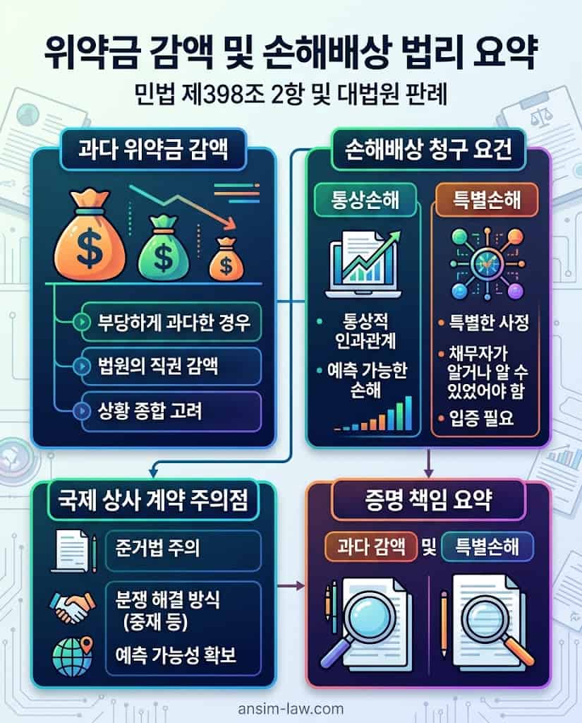 부당하게 과다한 위약금 감액 및 특별손해 배상 청구 요건에 대한 대법원 판례 분석
